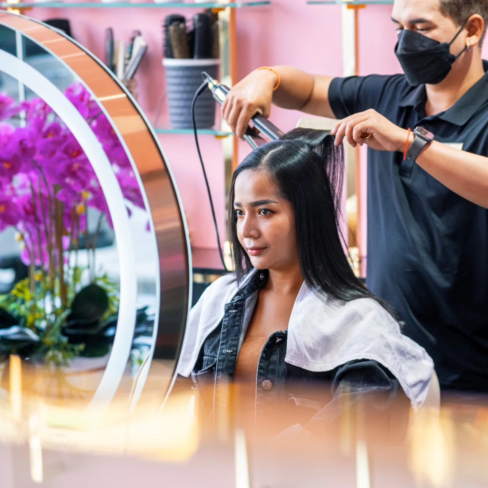 Hair styling at VICCI Beauty Bar in Phnom Penh